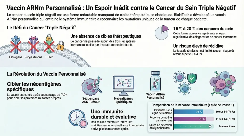 L’espoir inédit contre le cancer du sein triple négatif vient d'un vaccin ARNm personnalisé